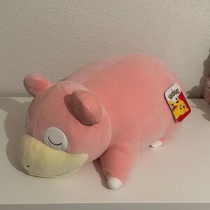 Pokémon Pink Sleeping Slowpoke Plush Toy 18”
